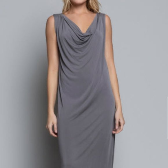 Smokey Grey Rose Petal Dress - Picture 1 of 11